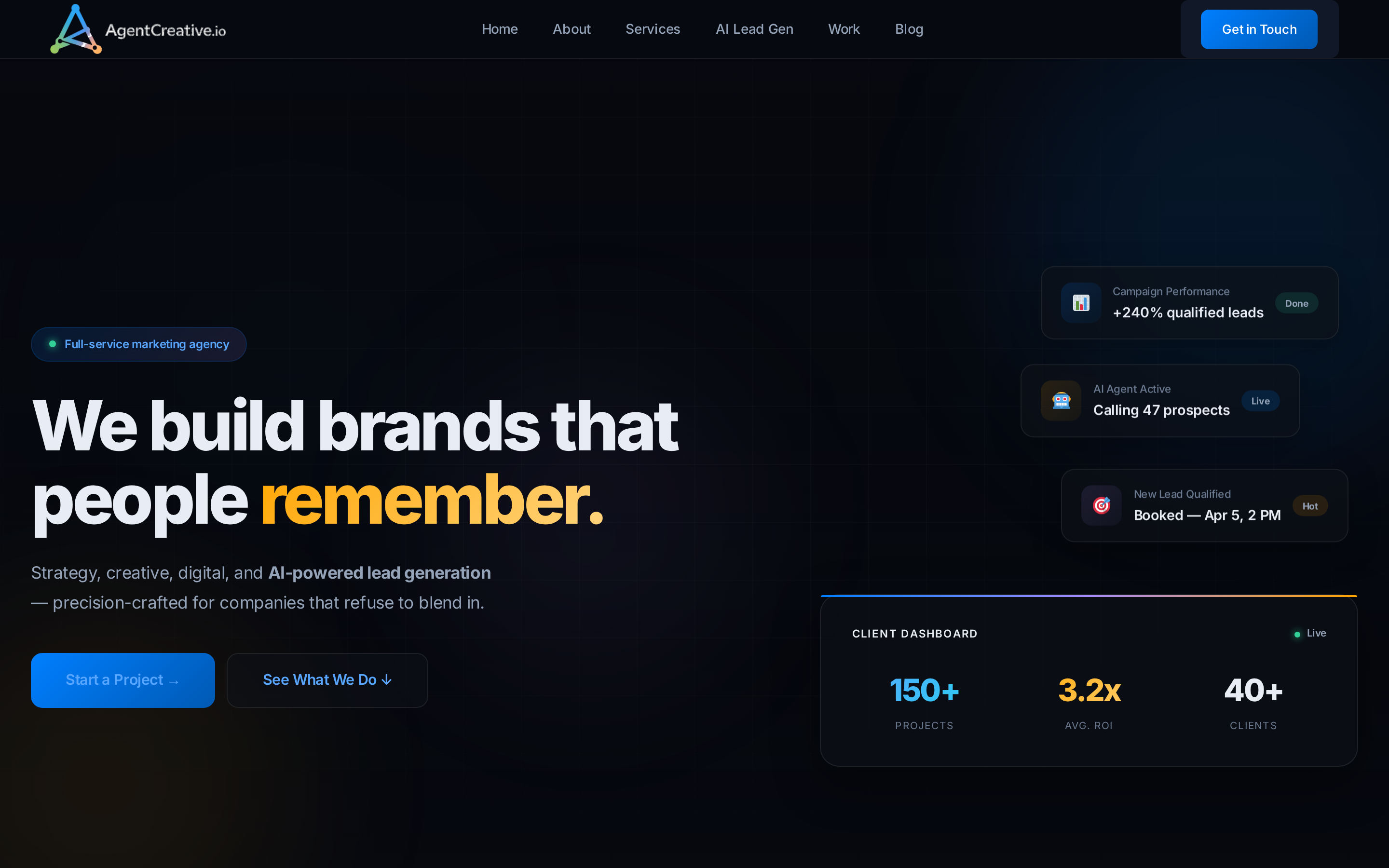 agentcreative.io v1 — homepage