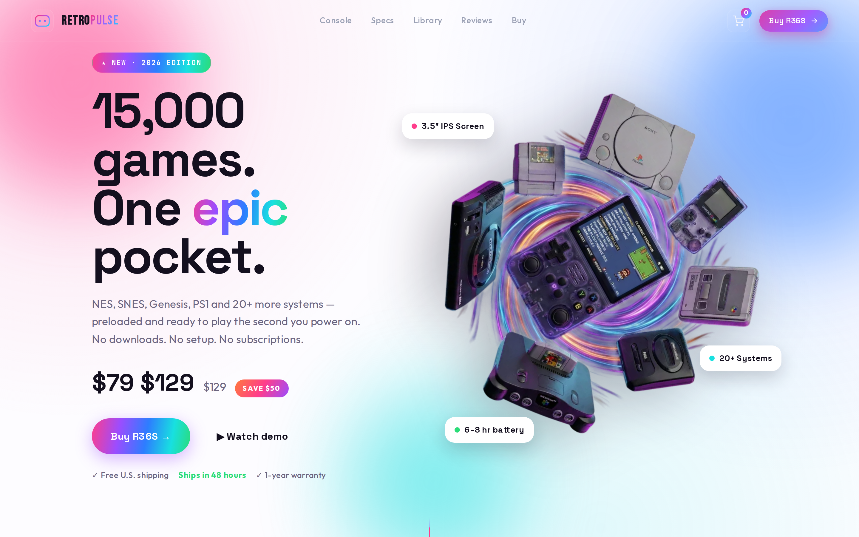 Retro Pulse R36S — homepage